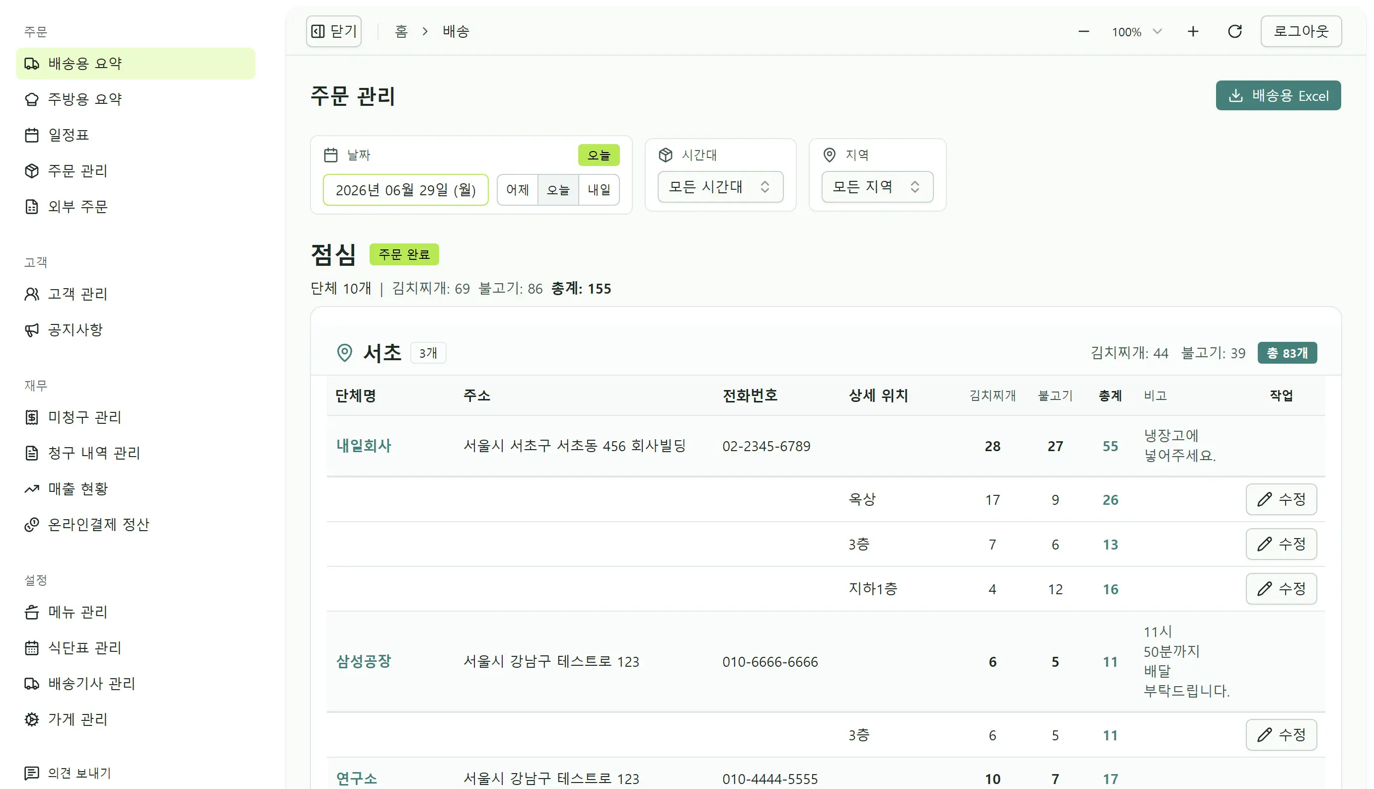 배송용 요약